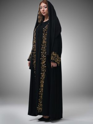 MAK03341 Gold Abaya